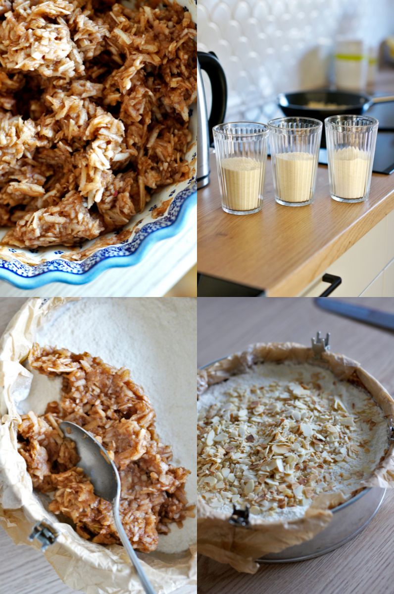 Szarlotka sypana z dodatkiem prażonych migdałów