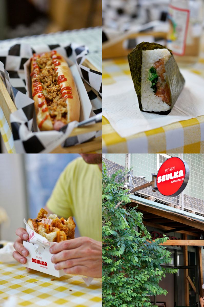 Gdzie zjeść w Warszawie? ARKADA C.H.: 1. Kraftowy Hot Dog | 2. Japońska kanapka ryżowa | 3. Koreański tost | 4. Seulka z zawnątrz