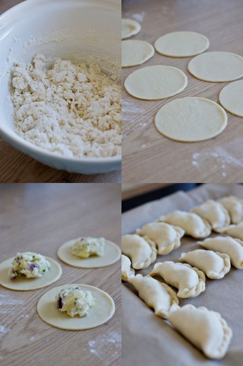 Pierogi ruskie z karmelizowaną czerwoną cebulą